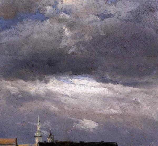 johann christian Claussen Dahl Cloud Study, Thunder Clouds over the Palace Tower at Dresden